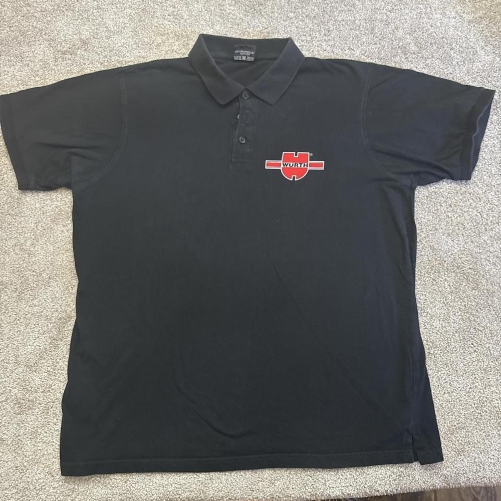 Würth Logo Black Polo Shirt Large Workwear Uniform Style Casual Streetwear